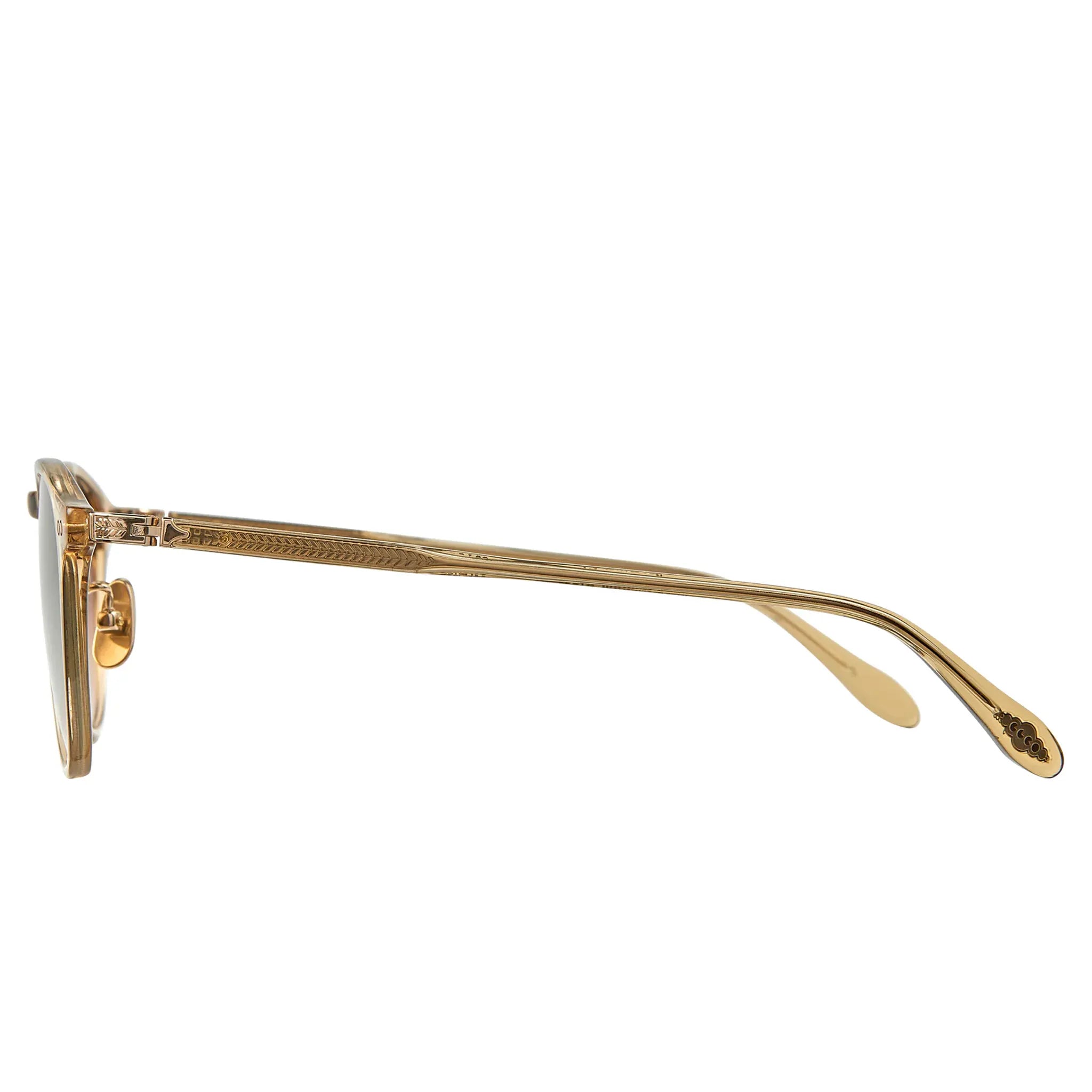 Side View of Garrett Leight Hampton J Forever Classic Brown Sugar Sunglasses 2165-47-BRNSG/PALG